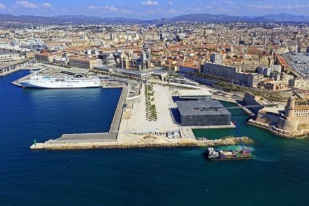 Marseille, 2e arrondissement, Zone Euromediterranee, Digue du Fort Saint Jean, Esplanade J4, MuCEM et La Villa Mediterranee