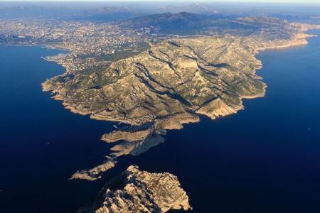 Parc national des Calanques, Marseille, Cap Croisette, la baie des Singes, l'ile Maire