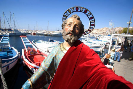 Le saint, fete de la St Pierre a l'Estaque, Marseille 16eme arrondissment, Bouches-du-Rhone (13) - France